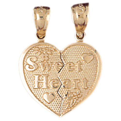 Sweet Heart Charm Pendant 14k Gold