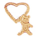 Teddy Bear Heart Charm Pendant 14k Gold