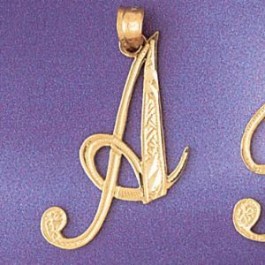 Initial A Charm Pendant 14k Gold