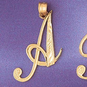 Initial A Charm Pendant 14k Gold