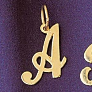 Initial A Charm Pendant 14k Gold