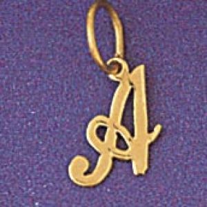 Initial A Charm Pendant 14k Gold