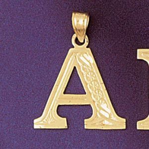 Initial A Charm Pendant 14k Gold
