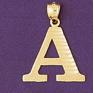 Initial A Charm Pendant 14k Gold