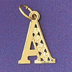 Initial A Charm Pendant 14k Gold