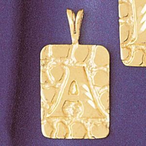 Initial A Charm Pendant 14k Gold