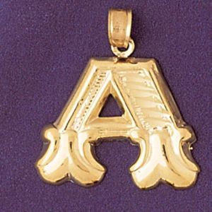 Initial A Charm Pendant 14k Gold