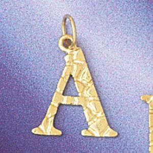 Initial A Charm Pendant 14k Gold
