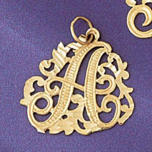Initial A Charm Pendant 14k Gold