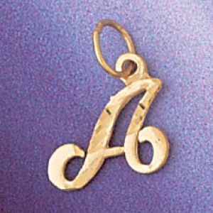 Initial A Charm Pendant 14k Gold