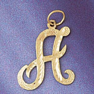 Initial A Classic Charm Pendant 14k Gold