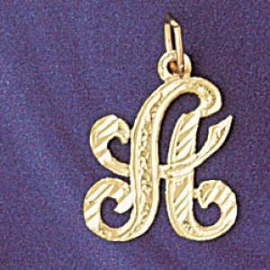 Initial A Classic Charm Pendant 14k Gold