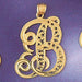 Initial B Charm Pendant 14k Gold