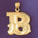Initial B Charm Pendant 14k Gold