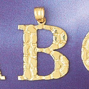 Initial B Charm Pendant 14k Gold