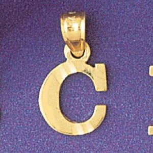 Initial C Charm Pendant 14k Gold