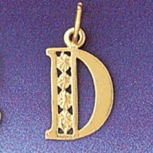 Initial D Charm Pendant 14k Gold