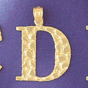 Initial D Charm Pendant 14k Gold