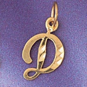 Initial D Charm Pendant 14k Gold