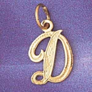 Initial D Charm Pendant 14k Gold