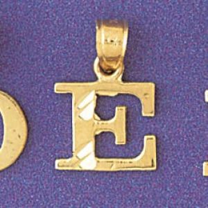 Initial E Charm Pendant 14k Gold
