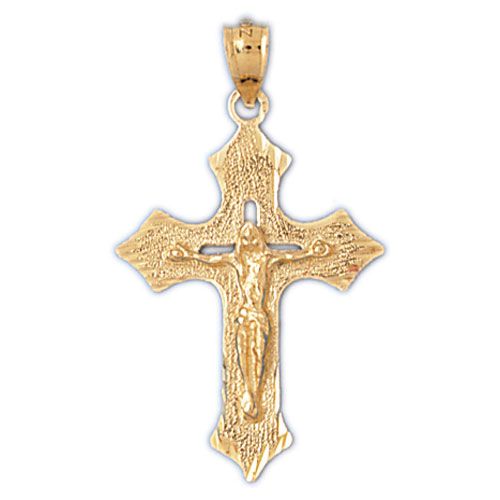 Jesus Christ on Cross Charm Pendant 14k Gold