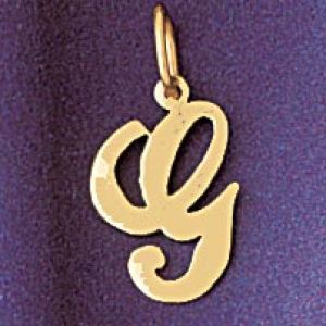 Initial G Charm Pendant 14k Gold