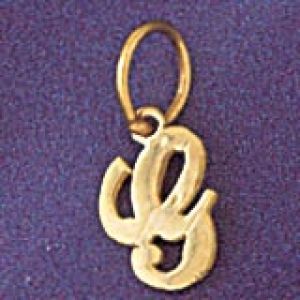 Initial G Charm Pendant 14k Gold