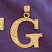 Initial G Charm Pendant 14k Gold