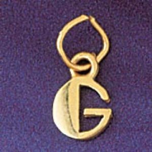 Initial G Charm Pendant 14k Gold