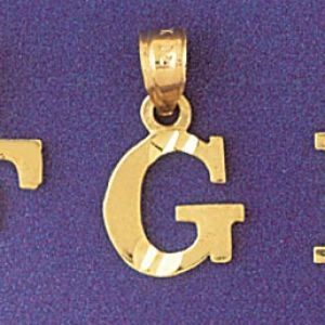 Initial G Charm Pendant 14k Gold