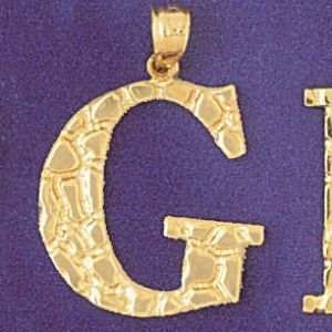 Initial G Charm Pendant 14k Gold