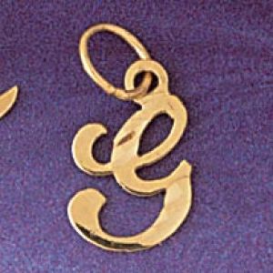 Initial G Charm Pendant 14k Gold