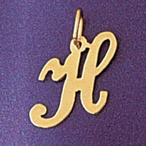 Initial H Charm Pendant 14k Gold