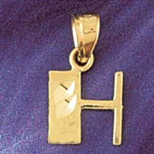 Initial H Charm Pendant 14k Gold