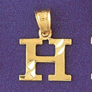 Initial H Charm Pendant 14k Gold