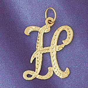 Initial H Classic Charm Pendant 14k Gold