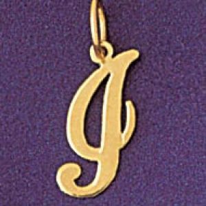 Initial I Charm Pendant 14k Gold