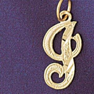 Initial I Classic Charm Pendant 14k Gold