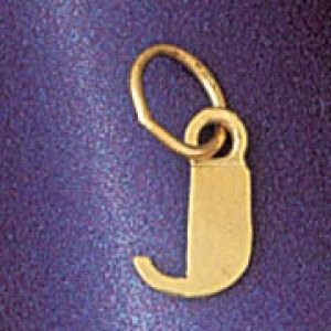 Initial J Charm Pendant 14k Gold