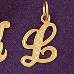Initial L Charm Pendant 14k Gold
