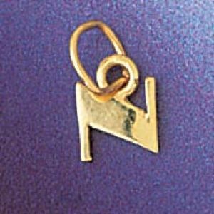 Initial N Charm Pendant 14k Gold