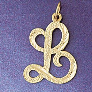 Initial L Classic Charm Pendant 14k Gold