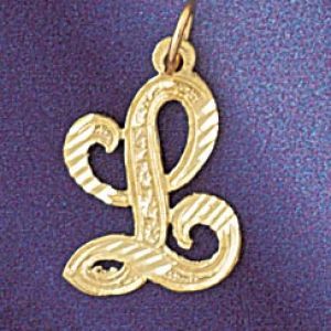Initial L Classic Charm Pendant 14k Gold