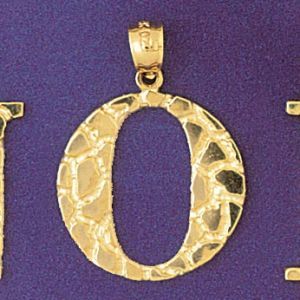 Initial O Charm Pendant 14k Gold