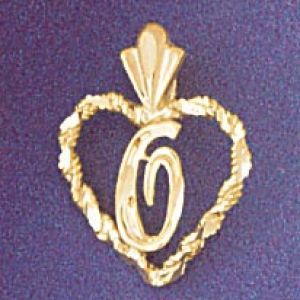 Initial O Heart Charm Pendant 14k Gold