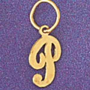 Initial P Charm Pendant 14k Gold