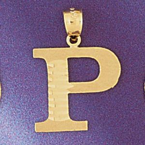 Initial P Charm Pendant 14k Gold
