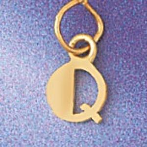 Initial Q Charm Pendant 14k Gold