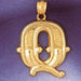 Initial Q Charm Pendant 14k Gold